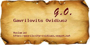 Gavrilovits Ovidiusz névjegykártya